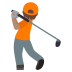 🏌🏽 person golfing: medium skin tone display on JoyPixels